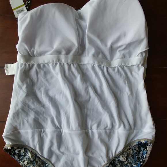 Jantzen 14 slimming rousching 1shoulder blue grey - Picture 8 of 8